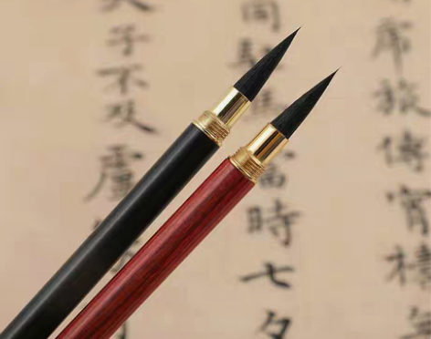 包邮檀木戴帽纯紫毫小楷毛笔，高档精品小楷毛...