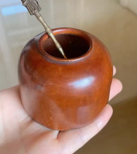 包邮旧藏  黄杨木雕   小水丞 搭铜勺 ...