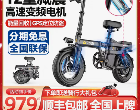 转卖【55价】德国尊尚折叠电动自行车锂电池...