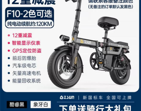 转卖德国尊尚折叠电动自行车锂电池代驾超轻小...