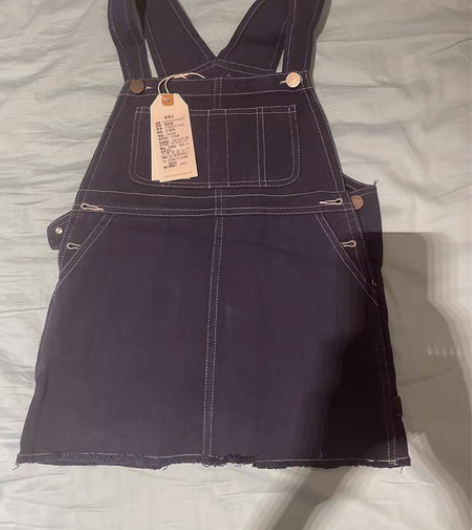 包邮女童儿童深蓝色背带裙 全新未穿过120...