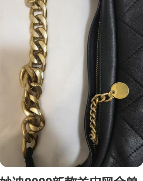 妙迪2022新款羊皮黑金单肩腋下包 高级感...