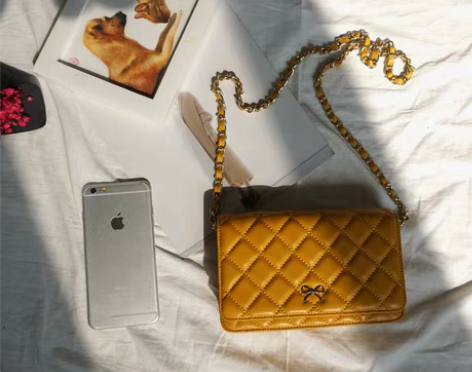 转卖woc小羊皮 菱格链条小包 牛皮手工女...