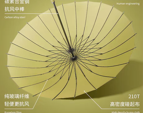 24骨雨伞长柄男女自动双人抗风暴雨专用伞加...