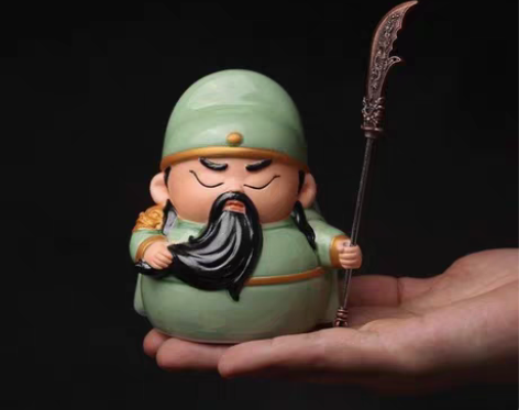 包邮Q版关公武圣关羽小摆件家居镇宅招财文关...