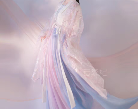 转卖【东月棠】春樱六米摆紫蓝齐腰齐胸襦裙大...