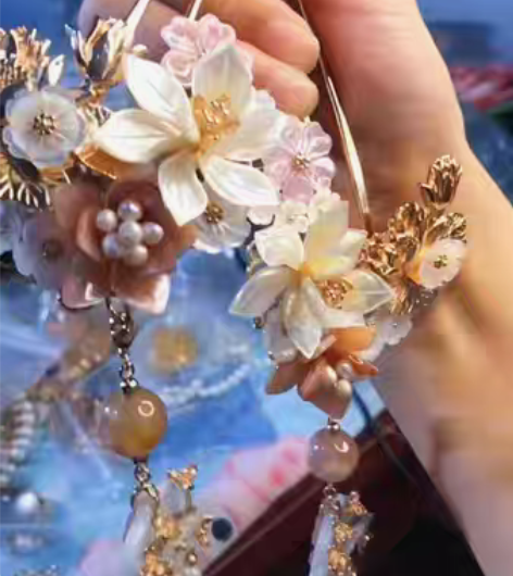 【出租】芙蓉玉人歌 蝶贝发冠 汉服发簪头饰...