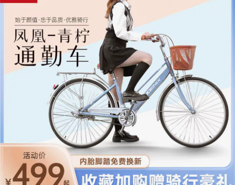 转卖【55价】凤凰自行车24/26寸单变速...