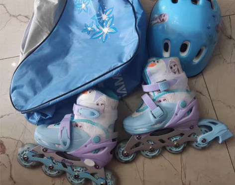 包邮迪士尼Disney溜冰鞋儿童女闪光轮滑...