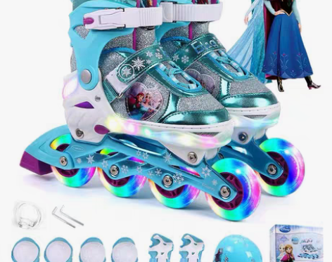 转卖儿童爱莎公主溜滑冰鞋初学者小女孩艾沙冰...