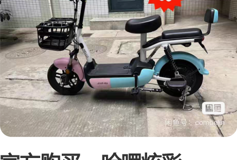 官方购买。哈啰炫彩48V12AH锂电款，原...