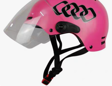 包邮电动车专用成人儿童可调头盔有挡风面罩多...