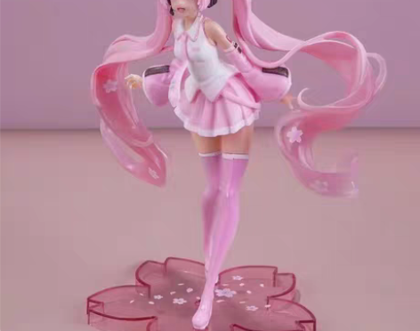 包邮樱花兔耳初音未来粉色少女公主殿下手办玩...