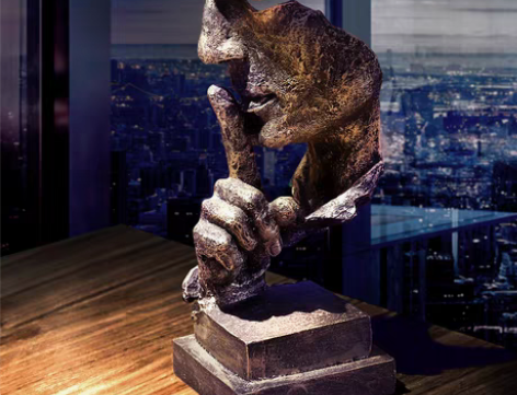 转卖沉默是金创意工艺品小摆件复古酒柜办公室...