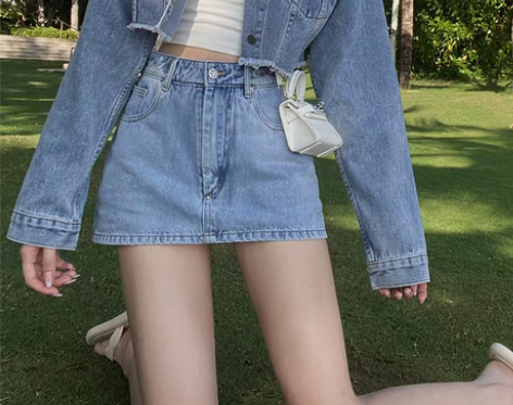 转卖IN MIMIFACE牛仔半身裙女春季...