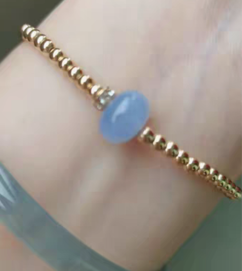 紫色翡翠鼓珠 借唐小胖翡翠手镯、清澈的翡翠...