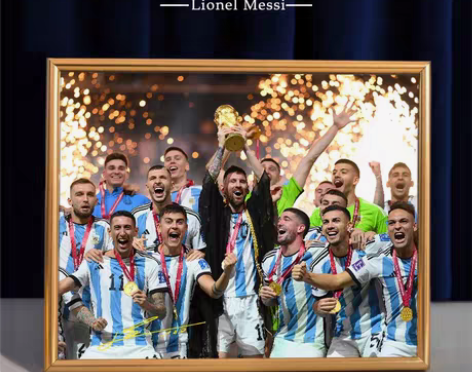 梅西2022世界杯夺冠签名照，尺寸最大支持...