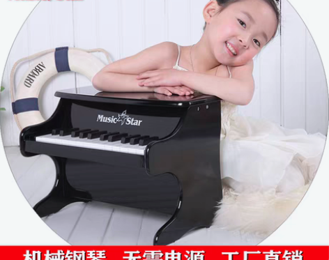 转卖音乐之星儿童玩具钢琴木质25键机械小钢...