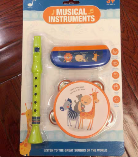 包邮儿童乐器玩具组合套装吉他喇叭话筒口琴仿...