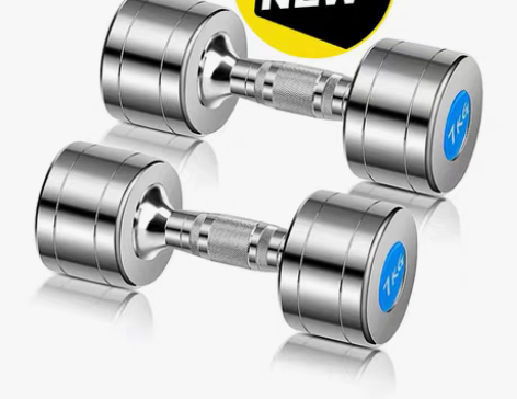 包邮哑铃纯钢电镀男士女士健身家用小哑铃器材...