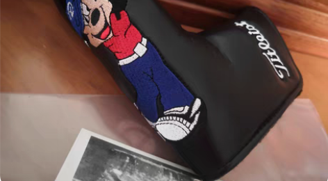 黑色米奇款推杆套高尔夫杆套直条保护套，魔术...