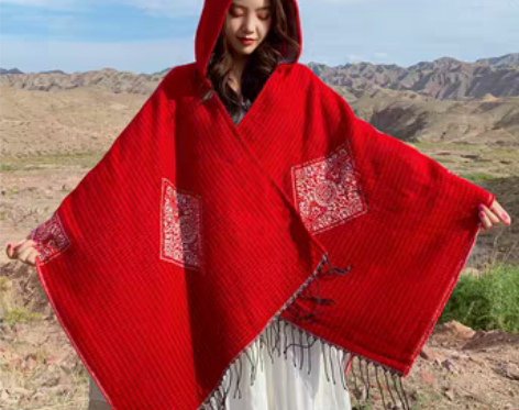 转卖青海湖沙漠旅游大披肩女围巾两用防晒保暖...