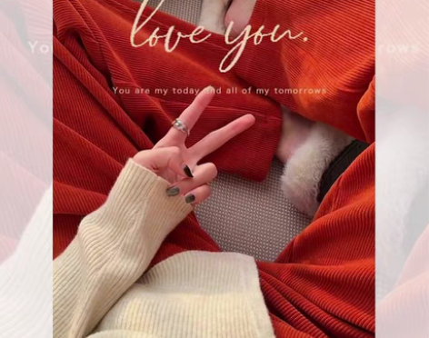 转卖红色加绒加厚直筒卫裤灯芯绒雪尼尔阔腿裤...