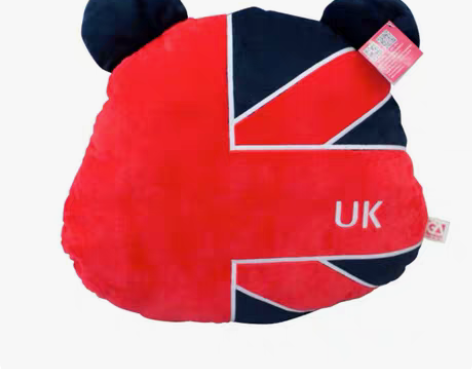 国际球迷毛绒抱枕靠垫腰枕 纪念礼品英国 一...