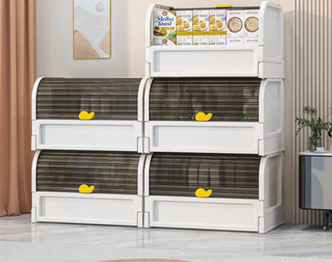 转卖免安装玩具收纳箱零食整理箱折叠塑料加厚...