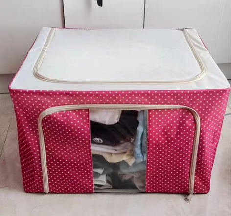 转卖66L 全新包邮波点衣服收纳箱大容量衣...
