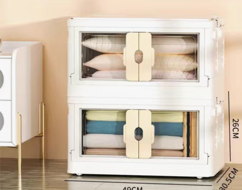 衣物收纳箱家用收纳折叠双开门塑料收纳柜玩具...