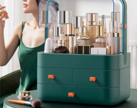 转卖网红化妆品收纳盒防尘学生宿舍家用桌面大...