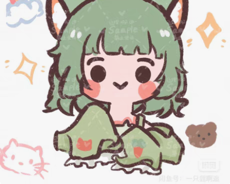 包邮【拍一赠一～】Q版手绘头像定制情侣头像...