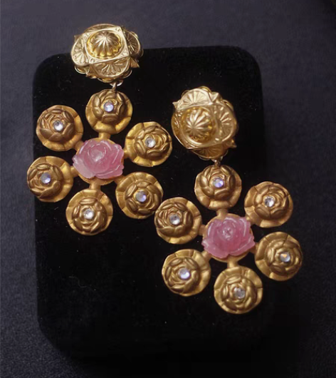 包邮欧洲中古董仿玉琉璃莲花Vintage借...