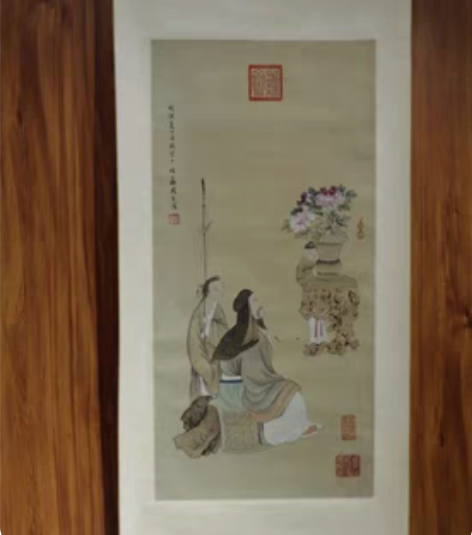 包邮周臣 人物故事立轴 43*91厘米￥9...