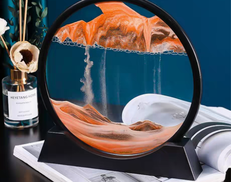 转卖创意沙漏流沙画摆件解压办公室桌面客厅酒...