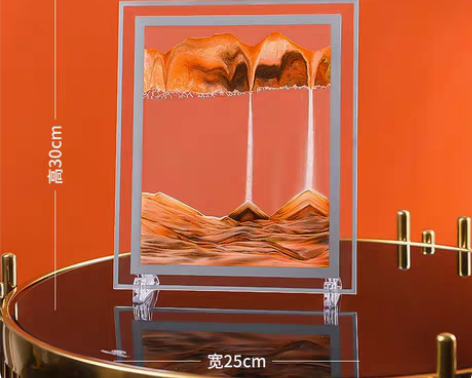 转卖创意沙漏摆件液体解压流沙画办公室桌面客...