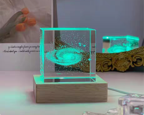 包邮银河系列水晶球小夜灯卧室桌面创意摆件送...