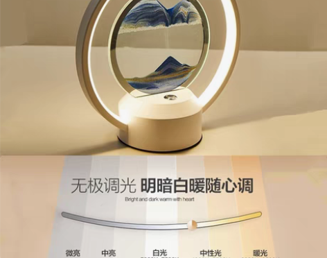 转卖创意解压LED流沙画摆件沙漏灯办公桌面...