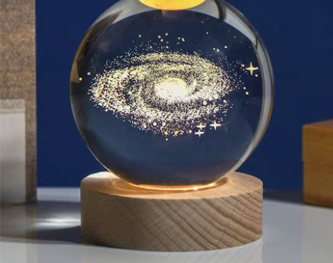 转卖转卖 发光水晶球桌面摆件太阳系月球宇航...