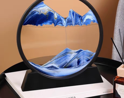 包邮创意3D流沙画沙漏摆件桌面装饰品摆件圆...