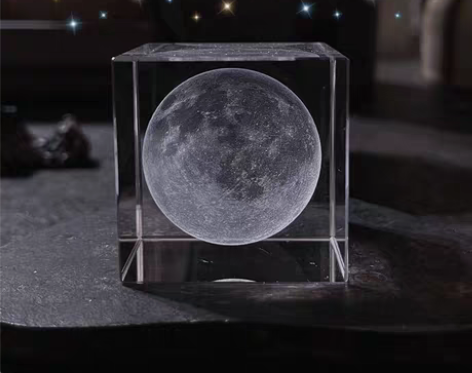 包邮月球小夜灯发光水晶球生日礼物成品送闺蜜...