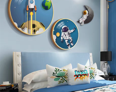 转卖卧室装饰画现代简约儿童房太空宇航员男孩...