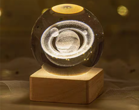 包邮宇宙发光底座水晶球小夜灯情人节礼物摆件...