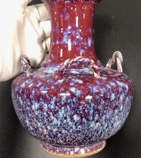 老厂货景德镇煤窑瓷器窑变釉花蓝瓶  仿古瓷...