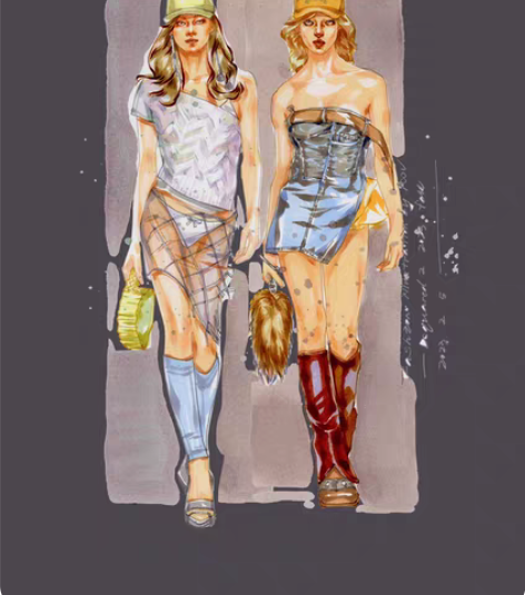 服装设计效果图马克笔手绘 感兴趣的话点“我...