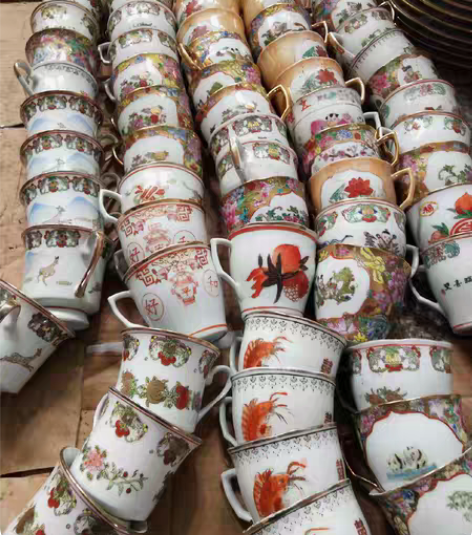 八十年代把杯  马克杯  水杯 粉彩  手...