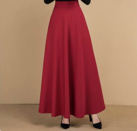 包邮半身长裙大摆裙A字裙高腰显瘦黑色百搭韩...