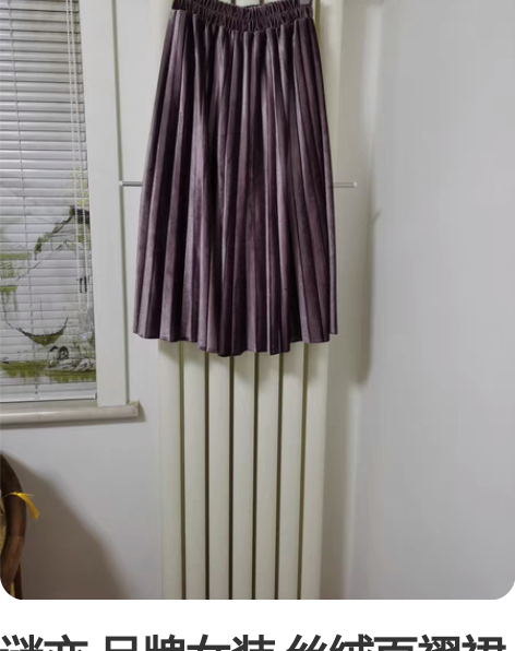 谜亦 品牌女装 丝绒百褶裙 s码 试穿一次...