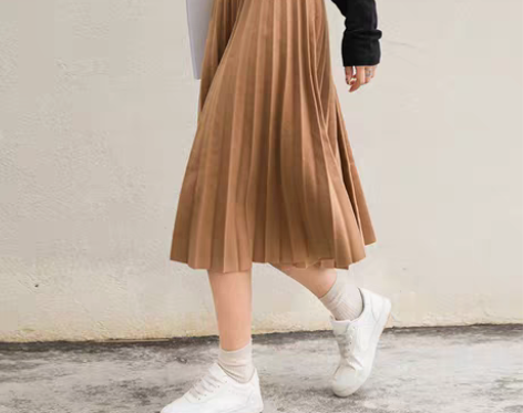 转卖王妃家秋冬春卡其色百搭高腰显瘦百褶裙 ...